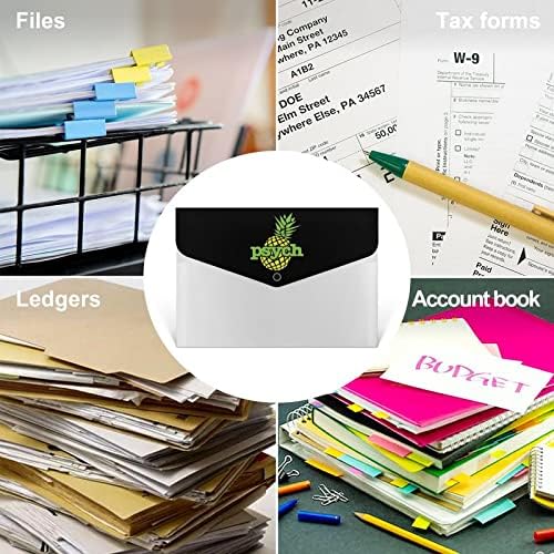 Расширяющаяся папка за файлове Psych Pineapple, преносим 6 джобове, аккордеонный титуляр за файлове, органайзер за документи на хартиен носител