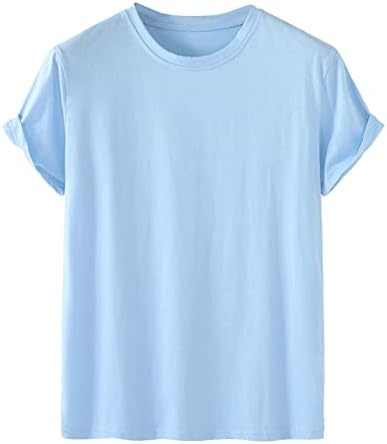 Мъжка Тениска С Къс ръкав, по-Големи Размери, Свободни Ежедневни Ризи С кръгло деколте, Обикновена Летни Блузи, Ежедневни Плажна Блуза, Пуловер