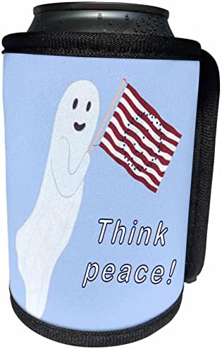 3. Картина с изображение на призрак, държащ в ръцете си в знак на мир с флага на САЩ. - Опаковки за бутилки-охладители (cc_357443_1)