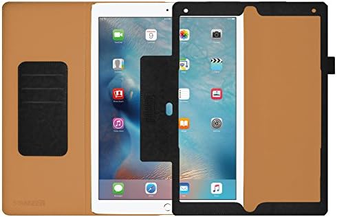 Шарнирен калъф-за награда AMZER Shell Portfolio Case за Apple iPad Pro - черна Текстура на кожата (AMZ98118)