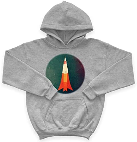 Детска hoody от порести руно Space Rocket - Графична Детска hoody - Hoody с космически кораб за деца
