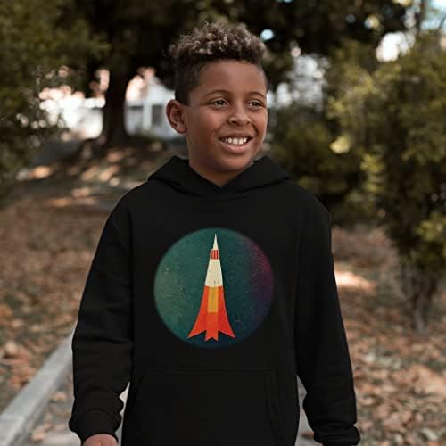 Детска hoody от порести руно Space Rocket - Графична Детска hoody - Hoody с космически кораб за деца