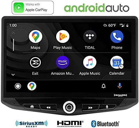 Универсално Мултимедийно Автомобилна стерео Главното устройство STINGER HEIGH10 10, Apple CarPlay, Android Auto, SiriusXM Ready, Bluetooth, GPS навигация, Двойно USB-кабел с множество аксесоари за закрепване на 4 крака