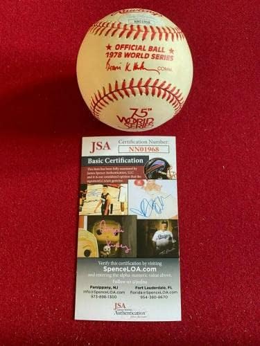 Реджи Джаксън, с автограф (JSA), Официален участник в Световните серии по бейзбол (Янкис) - Бейзболни топки с автографи