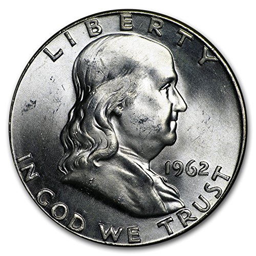 1962 P BU (MS65 Plus) - Франклин Сребърен Полдоллара 1/2 Диамант, Без да се позовават на Монетния двор на САЩ