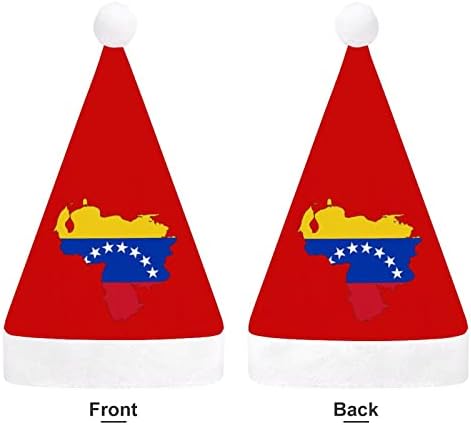 Карта на хартата на Венецуела, Коледна шапка, шапки на Дядо Коледа, къси плюшени с бели ръкавели за мъже и жени, на коледна украса за празнично парти