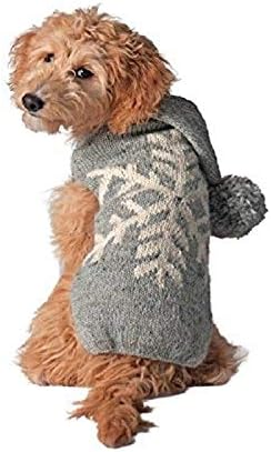 Пуловер Шили Dog от алпака с снежинками за кучета, X-Large, Сив