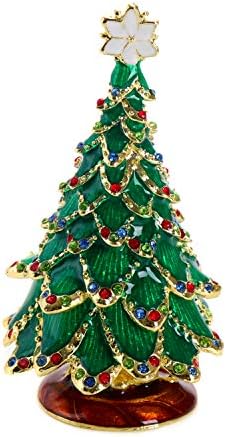 Ковчег за Бижута LASODY Коледно Дърво, Навесная Ковчег за Украшения от Емайл и Искрящи Пайети, Уникален Подарък, Начало Декор, Коледни Подаръци