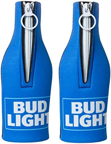 Bud Light Официално Лицензиран Бутылочный Костюм От Неопрен За охлаждане на бира Huggie с ръкав с цип (2)