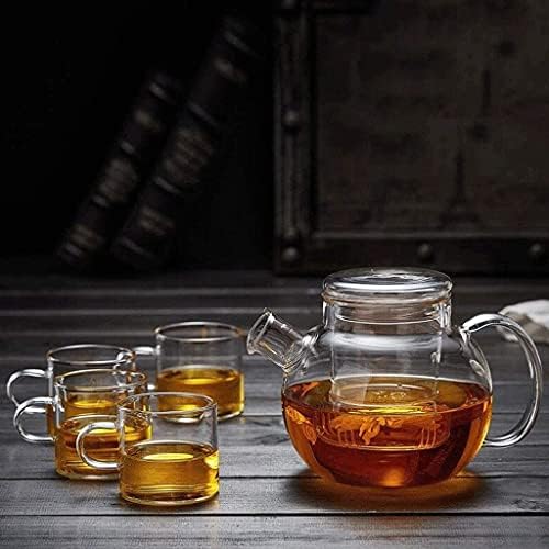 Кана кана е Стъклен Чайник, Кана Филтър за Кана Огнеупорни Домакински Чайник с Голям Капацитет Стъклен Чайник (Coffee + 4 чаши) чайникът за една чаена чаша (Цвят: 600 мл)