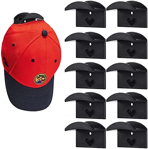 Закачалка за футбол потници, бейзболни шапки, Закачалка за шапки, Държач за закачалки и на дисплея в килера, 2 опаковки 20 Скоби за съхранение на шапки + 10 закачалки за футбол потници, бейзболни шапки, шапки за еднократна
