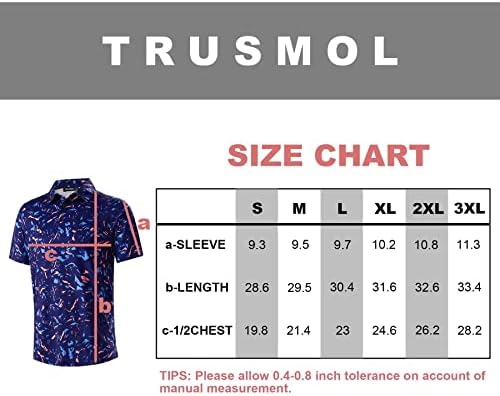 Мъжки ризи за голф Dry Fit Performance Print с Къс Ръкав, Абсорбиращи Влагата Ризи Топка за Голф