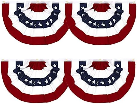 Flaglink 1,5x3 фута Американски Плиссированный Метод Флаг с Ширина Около 90 см - Патриотичен Половинчатый Метод Флаг на САЩ, 4 опаковки