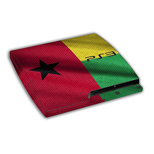 Дизайнът на Sony Playstation 3 Слим с надпис знаме на Гвинея-Бисау, стикер-винетка за Playstation 3 Slim