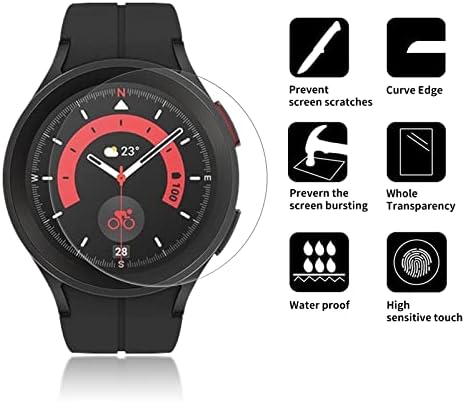 [4 опаковки] Защитно фолио iCsapr Glass, съвместим с smart часовника Samsung Galaxy Watch 5 Pro (45 мм) [Твърдост 9H] -Закалено стъкло за HD-екран, устойчив на надраскване, лесна инсталация [Подходяща за своята практика]