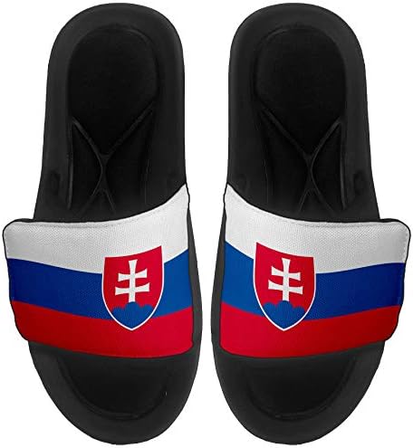 Най-добрите сандали ExpressItBest с мека Подплата /Пързалки за мъже, жени и младежи - Знаме на Словакия (Slovakian) - Знаме на Словакия