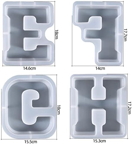 ESEDAGE 7-инчов Форма за писане От Смола 7 Инча 26 Опаковки Английска Форма за писма, Форма за писане с Азбука, Силиконова форма за Катран, Форма за леене букви от смола с Ръчно изработени, Форма за Мыловарения с Главни