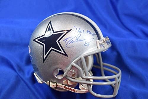 Автограф на мини-каската Каубои с ДНК PSA Дрю Пиърсън - Мини-Каски NFL С автограф