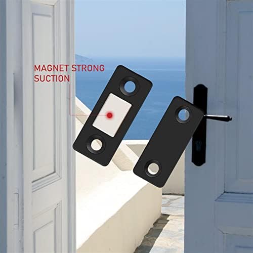 ZTHOME 2 бр. ултра-Тънки Магнитни ключалки за кабинет Кабинет Хардуер за кабинет Магнитно Затваряне на врати с винтове-стикери (Цвят: Бобово-червен)