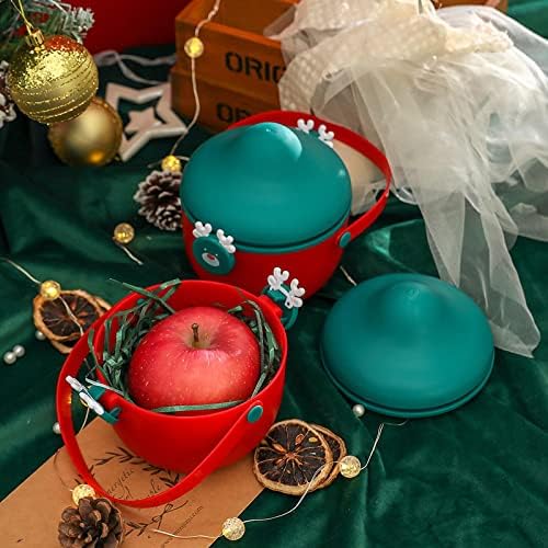 NVIVN Коледна кутия за ябълки Пластмасова кутия Коледен подарък кутия за ябълки Подарък опаковъчна кутия Празна кутия
