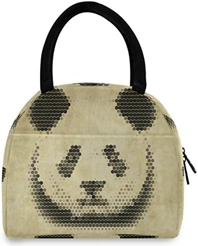 Случайна чанта за обяд За жени - Сладък Животни с изображение на Мечка Панда, Голяма Запечатани Кутия за Обяд с плечевыми ремъци за работа за Мъже