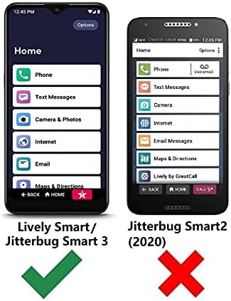 Калъф за смартфон P/N Lively Smart с защитно фолио за екрана, въртящ се пръстен [Магнитно кола планина] [Стойка] Защитен калъф от TPU за Lively Smart /Jitterbug Smart 3 (лилаво)