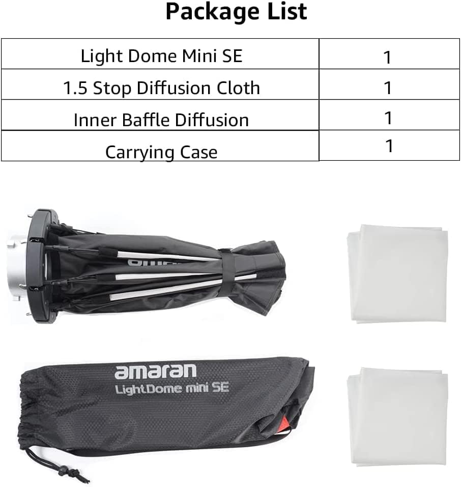 Универсален Софтбокс Aputure Amaran Dome Light Mini SE с монтиране Bowens за аксесоари Amaran 300c, Amaran 150c и т.н