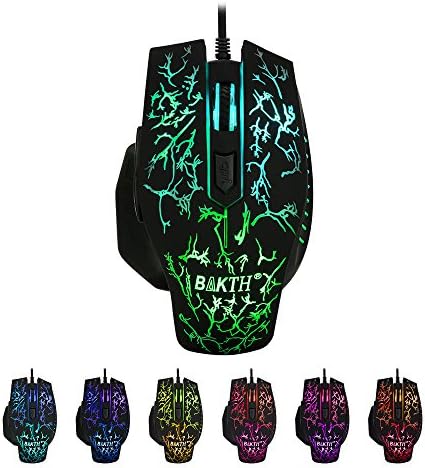 BAKTH Регулируема Жичен Дъгова Led Светлини-USB Gaming Клавиатура и мишка Combo Пакет + BAKTH Индивидуален Голяма Подложка За Мишка