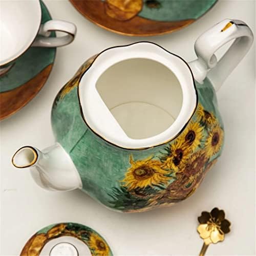 КУТДЫК Цветя Кана с Подсолнухом пном пен Керамични кана за Кафе Цвете Следобеден Чай Чайник за Чай Набор от Аксесоари