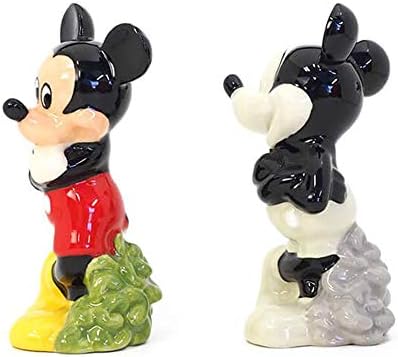 Шейкър за сол и Пипер Enesco 6002271 Disney Ceramics Мики маус, Тогава и сега, за 90-та годишнина, 3.5 Инча, различни цветове