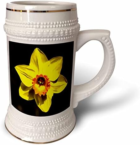 3. Красив Пролетен цвете Жълт нарцис На Сив фон - чаша за стейна на 22 унция (stn-375756-1)