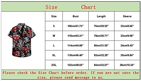 Летни тропически ризи NEARTIME за мъже, хавайска риза Aloha с къс ръкав и копчета