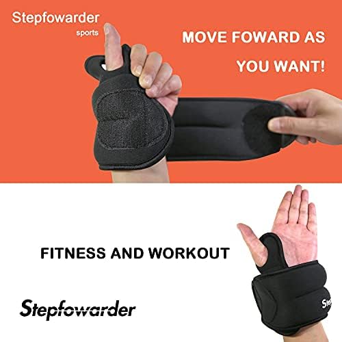 Утяжелители за китките Stepfowarder, определени утяжелителей за ръка с палеца, за жени / мъже (на разположение тегло от 1,0 до 3,0 кг) - Регулируема лента на щиколотке за джогинг и всички видове кардиотренировок