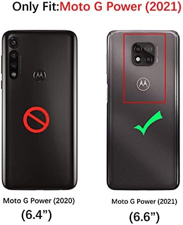 ПЪТЕН ЛЯВ калъф за Motorola Moto G Power 2021 с вградено защитно фолио за екрана, [Защита на 360 градуса] устойчив на удари защитен силиконов броня за цялото тяло, прозрачен удароустойчив грапав корпус в черен цвят