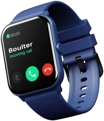 Умни часовници за здраве и фитнес Boult Drift с Bluetooth-разговори с резолюция от 1,69 HD дисплей, 10 дни автономна работа, 140+ скали, 50 + спортни режими, IP68 водоустойчив и яркост 475 Гнида, без размер (в синьо)