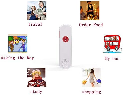 Двустранно устройство Easy Trans Smart Language Translator Джобен Електронен Глас Bluetooth 52 Езика за срещи, Обучение, Пътуване, пазаруване, Бизнес Подходящи за Apple iPhone, Android Бяло Червено (WIFI/3G/4G/5G)