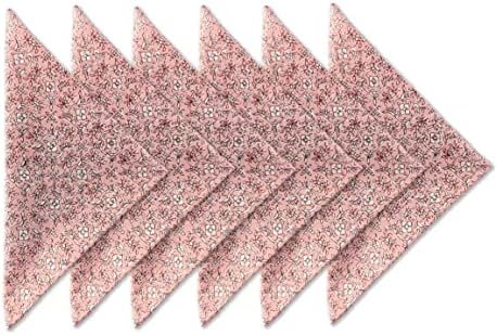 Салфетки за хранене с хлопковым принтом 18x18 инча - Комплект от 6 Салфетки от плат, които могат да се перат - За ежедневна употреба или за наричат вечери и други събития - Мека кърпа с розов модел от Craftbot