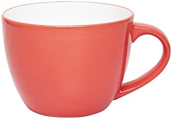 Керамични чаши за кафе са ръчно изработени Femora, индийски червен набор размер на 1 (10 унция), чаша за капучино, Кафе чаши, британски чаши за кафе, Порцелан чай, чаши за лате, чаша за еспресо.
