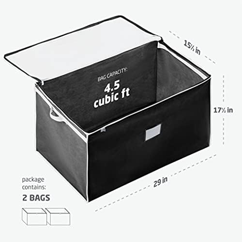 ZOBER Jumbo Чанта-Органайзер за съхранение (2 опаковки) Кутия За Съхранение с Голям Капацитет с Повишен Дръжки на Ремнях, Нетъкан Полипропилен Материал, Прозрачен прозорец, За Съхранение на Завивки, Ватирани одеала,