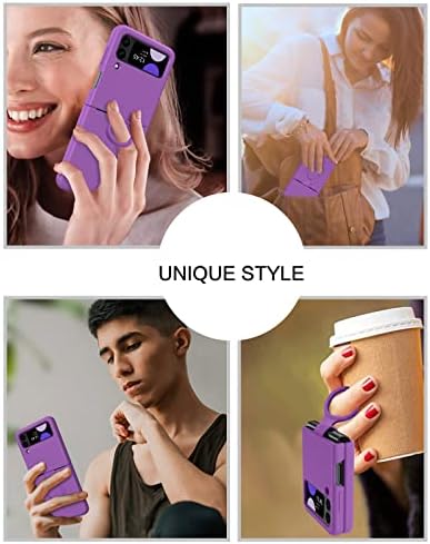 Калъф BENTOBEN Samsung Galaxy Z Flip 4, Тънък Силиконов калъф Z Flip 4 с пръстен-притежател, устойчив на удари Защитен Калъф за вашия телефон със защита от надраскване [Безжична зареждане] за Galaxy Z Flip 4 5G 6,7
