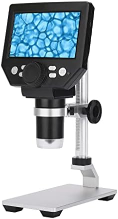 QDLZLG Професионален цифров електронен микроскоп 4,3-инчов LCD дисплей с голям основание 8MP 1-1000X Лупа с непрекъснатото засилване (Цвят: бяло-плодов персик5, Размер: Алуминий, Пластмаса)