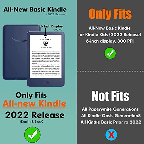 за 6 Kindle 11-то поколение 2022, ултра-здрав калъф от TPU (не е подходящ за Kindle или Kindle Paperwhite Oasis)
