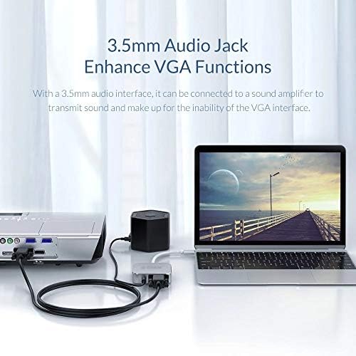 WSSBK USB Type-C към HDMI-Съвместим VGA Аудио USB3.0 Адаптер Докинг Станция за MacBook Type C USB 3.0 ХЪБ