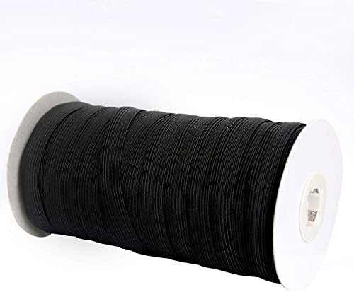 Плоска еластична лента с дължина 50 ярда за шиене, еластичен кабел, за да работи, на декоративно-приложното изкуство (черен, ширина 1/2 инча)