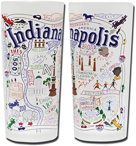Чаша за пиене Catstudio Indianapolis | Рисунка, Вдъхновена от Географията, Отпечатана на Матирана чаша