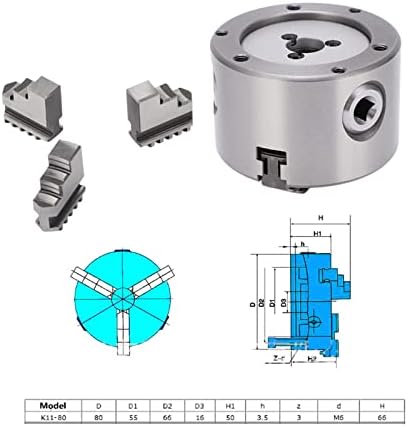 Самоцентрирующийся патронник на Струг, Метален Струг патронник 3-челюстната дизайн Диаметър 80 мм, с покровител на струг за обработка на детайли в завода