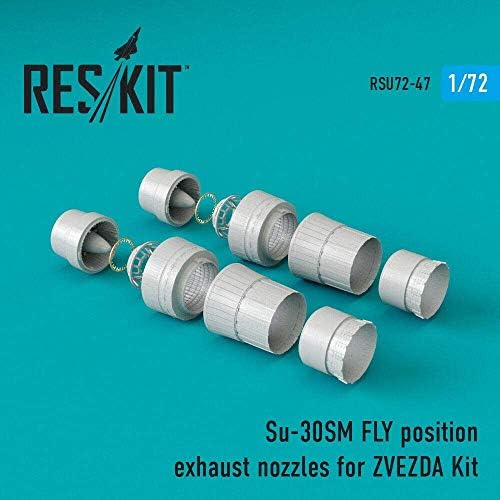 Reskit RSU72-0047 - 1/72 Су-30SM Изпускателна патрубки в полетном положение за комплект ZVEZDA Комплект от детайли от смола мащабируема