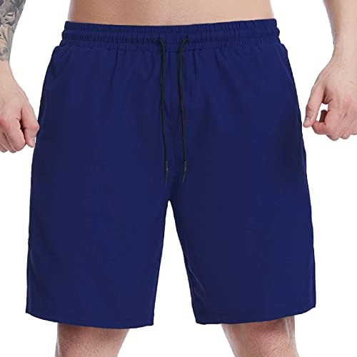 Мъжки спортни къси панталони, мъжки летни бързо съхнещи модни прости плажни обикновена ежедневни панталони, ленени панталони с завязками