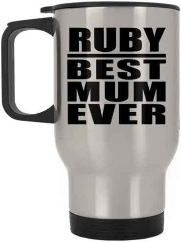 Designsify Ruby най-Добрата майка На света, Сребърен Пътна Чаша 14 грама, на Изолиран Чаша от Неръждаема Стомана, Подаръци за Рожден Ден, Годишнина, Коледа, Деня на Бащи и Майки