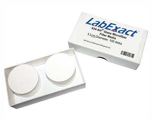 Стъклен филтър от микрофибър LabExact 1200027 клас 934AH, боросиликатное стъкло, без свързващо вещество, 1,5 микрона, 3,2 см (опаковка по 100 броя)
